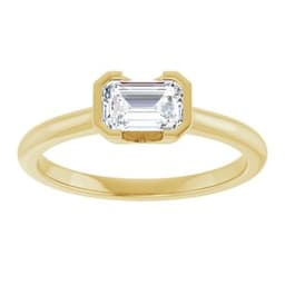 126823 / Engagement Ring / 14K Yellow Gold / Unset / Emerald / 6 X 4 Mm / Polished / Engagement Ring Mounting