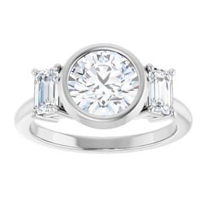 Willa — Round 14K White Gold, 1.5 ct, view 3