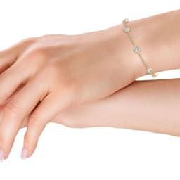 14K Yellow Gold Lab Grown Diamond BRACELET 0.96 ctw SJBR20038-1.00CT