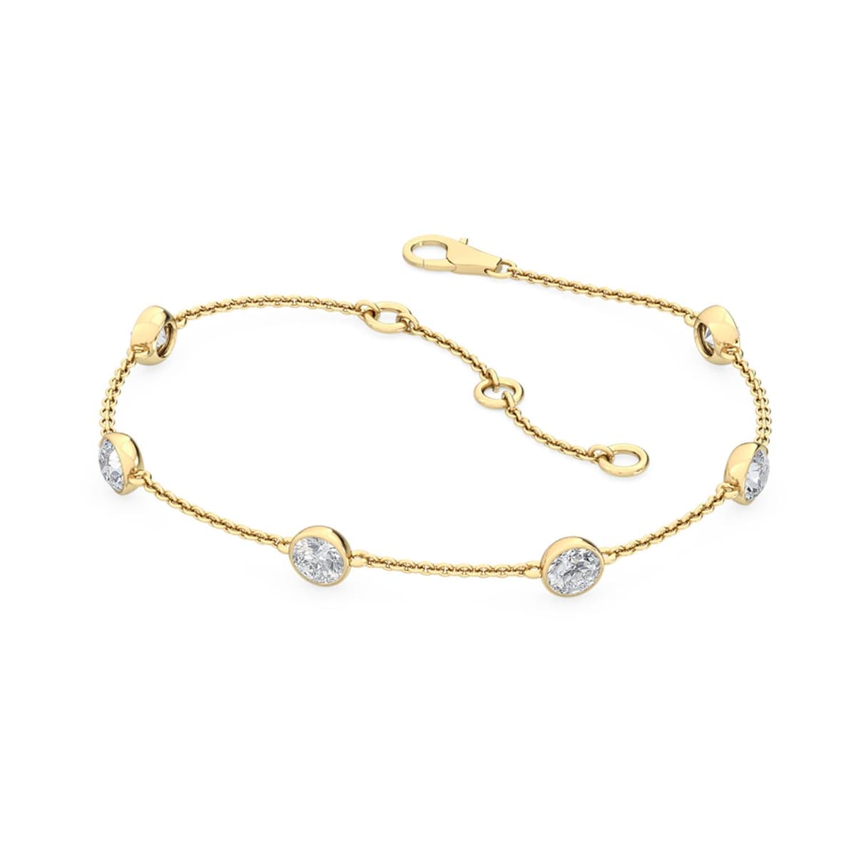 14K Yellow Gold Lab Grown Diamond BRACELET 0.96 ctw SJBR20038-1.00CT