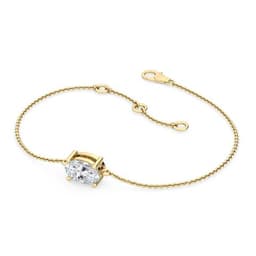 14K Yellow Gold Lab Grown Diamond BRACELET 0.87 ctw SJBR20055OV-0.75CT-7IN