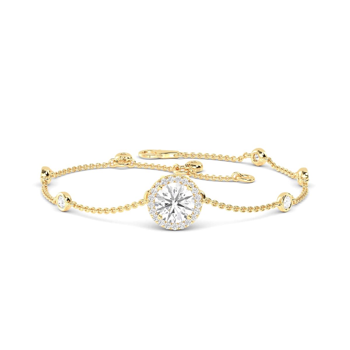 14K Yellow Gold Lab Grown Diamond BRACELET 0.98 ctw SJBR20072-1.00CT