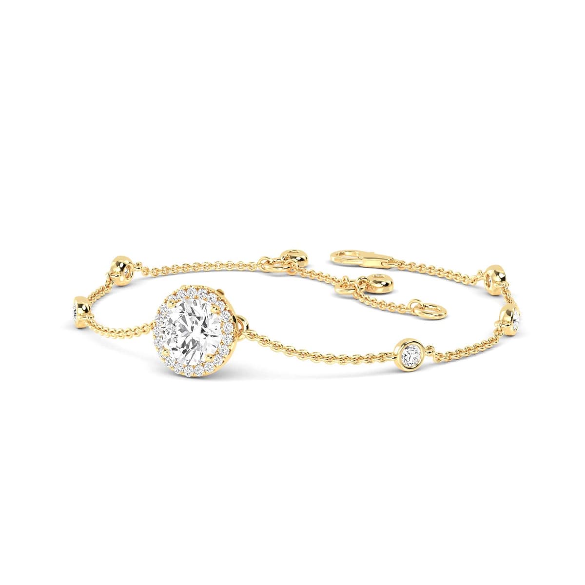 14K Yellow Gold Lab Grown Diamond BRACELET 0.98 ctw SJBR20072-1.00CT