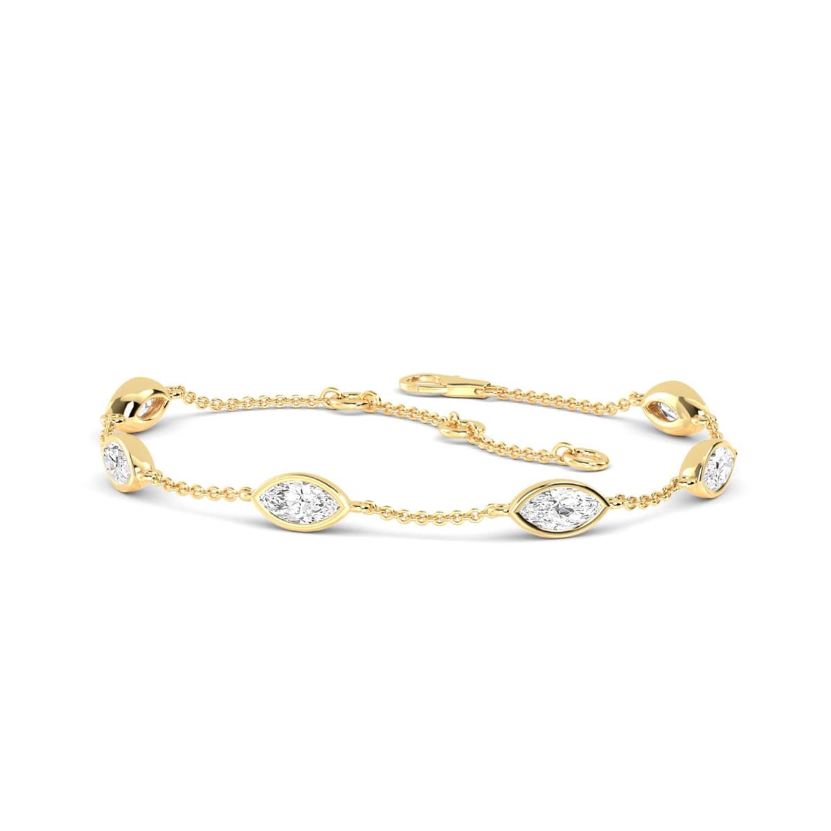 14K Yellow Gold Lab Grown Diamond BRACELET 0.95 ctw SJBR20087MQ-1.00CT