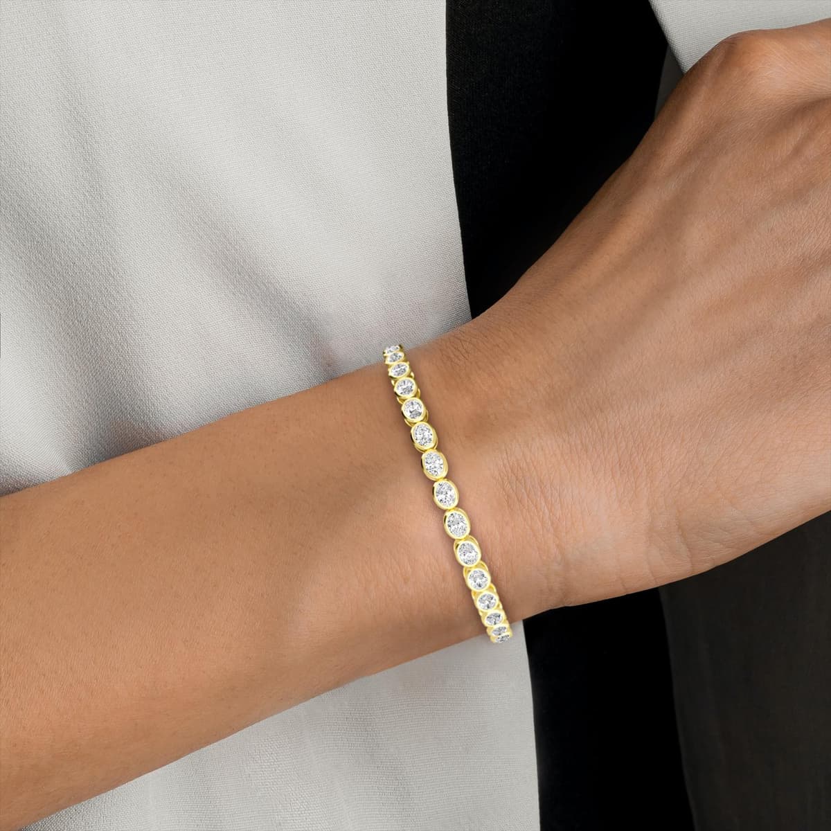 14K Yellow Gold Lab Grown Diamond BRACELET 5.28 ctw SJBR20337OV-0.15PT-7IN