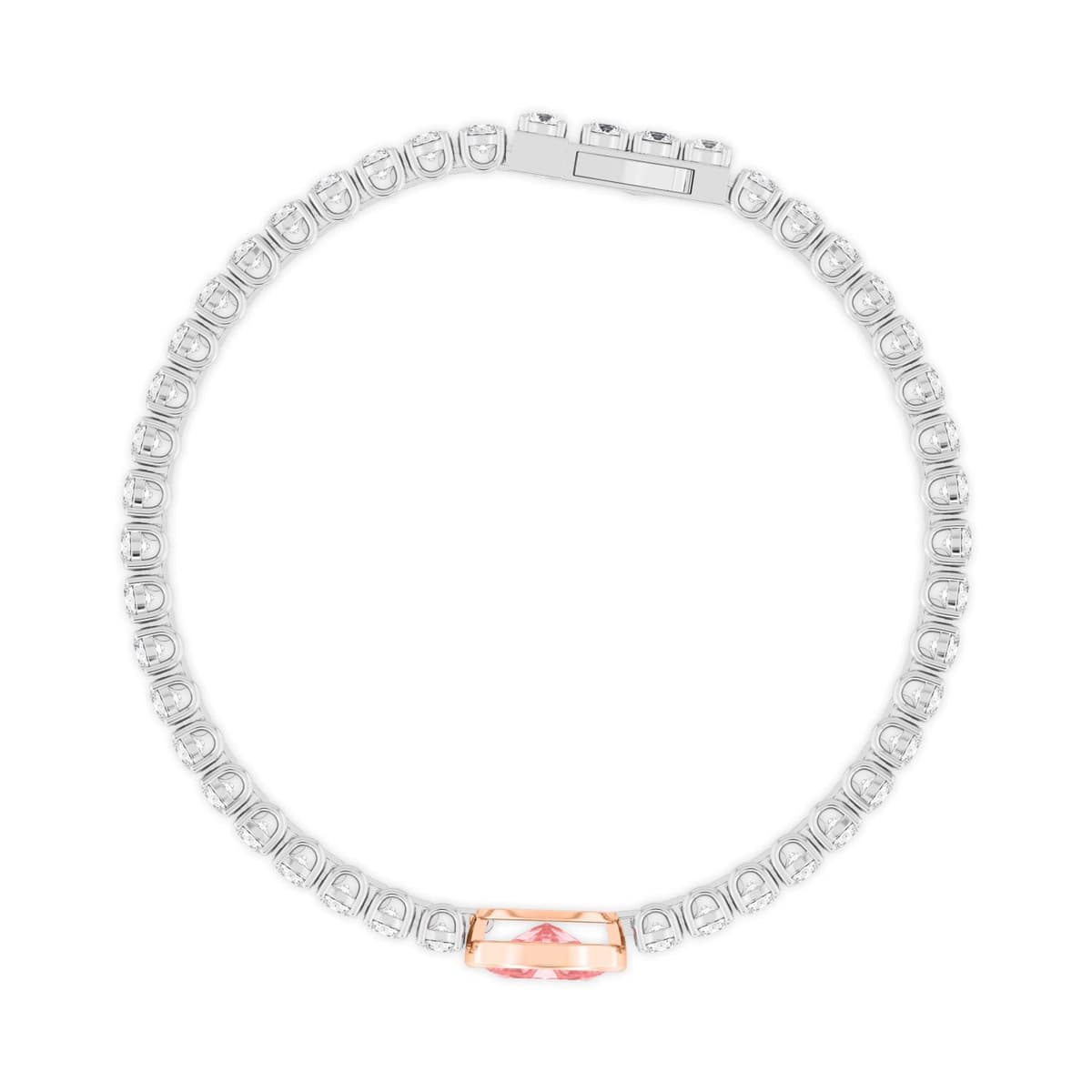 14K Rose & White Gold Lab Grown Diamond BRACELET 9.41 ctw SJBR20375OV-2.25CT-7IN