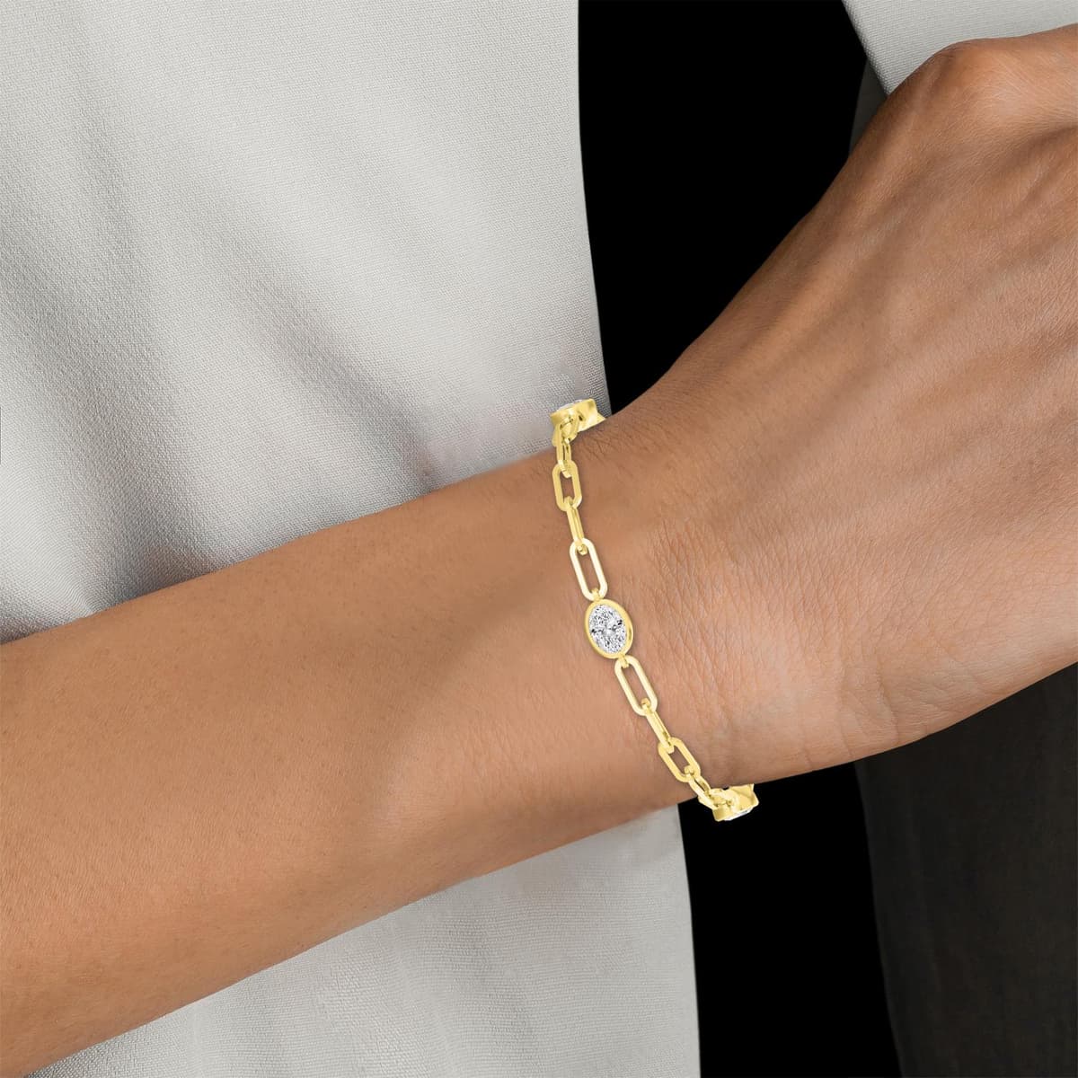 14K Yellow Gold Lab Grown Diamond BRACELET 2.14 ctw SJBR20458OV-0.72CT-7IN