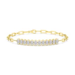 14K Yellow Gold Lab Grown Diamond BRACELET 3.96 ctw SJBR20470OV-0.32CT-7IN