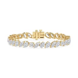14K Yellow Gold Lab Grown Diamond BRACELET 12.95 ctw SJBR20605-13.10CT-7IN