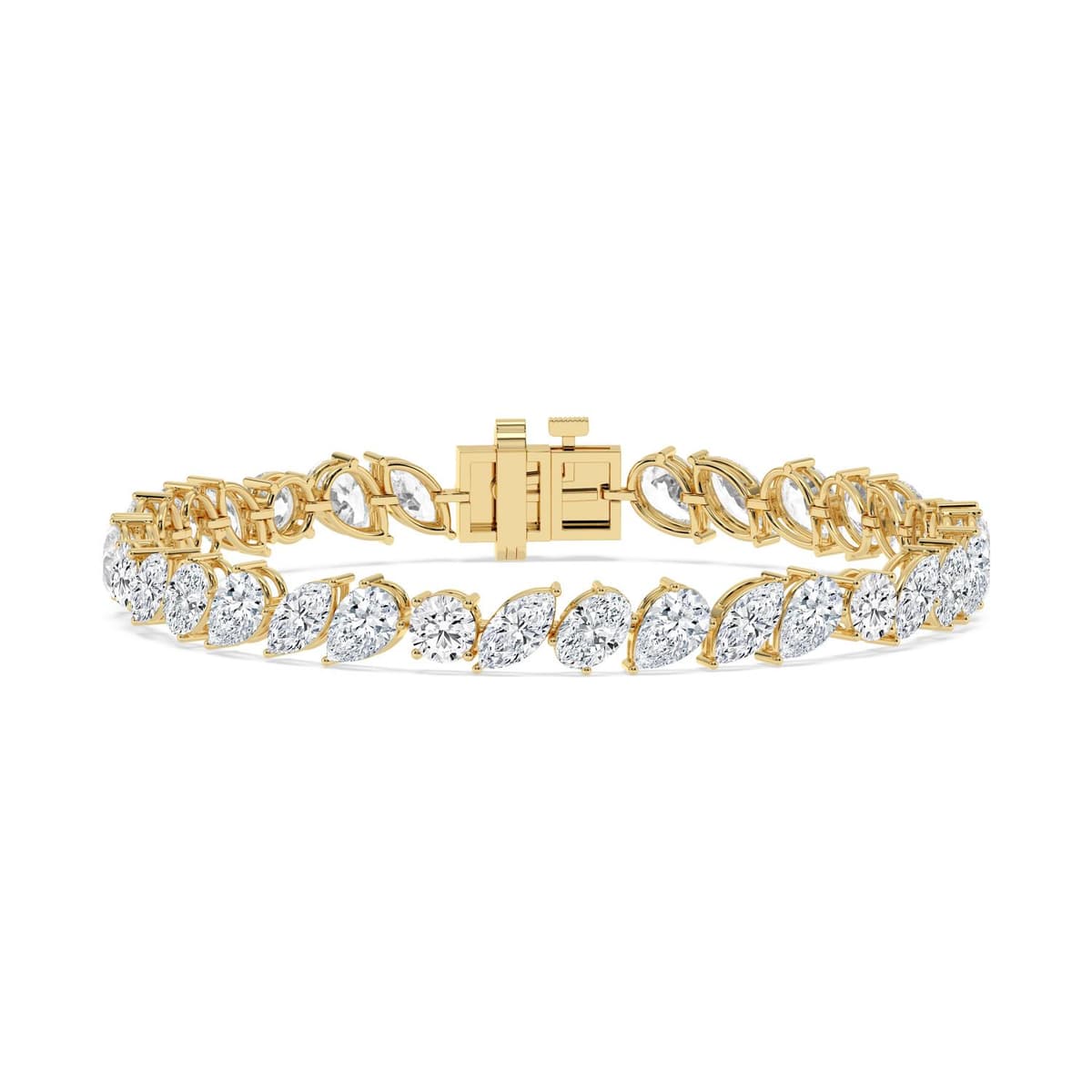 14K Yellow Gold Lab Grown Diamond BRACELET 12.95 ctw SJBR20605-13.10CT-7IN