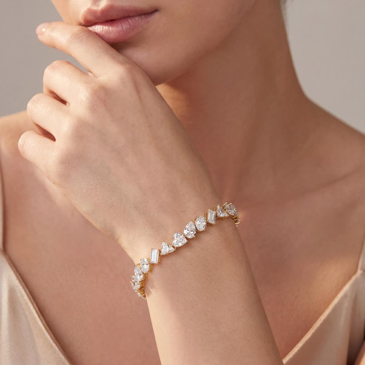 14K Yellow Gold Lab Grown Diamond BRACELET 14.23 ctw SJBR20606-14.00CT-7IN