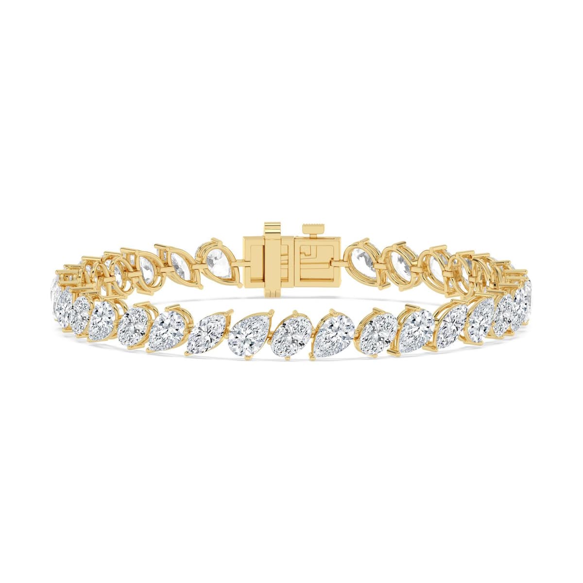 14K Yellow Gold Lab Grown Diamond BRACELET 13.78 ctw SJBR20607-13.63CT-7IN