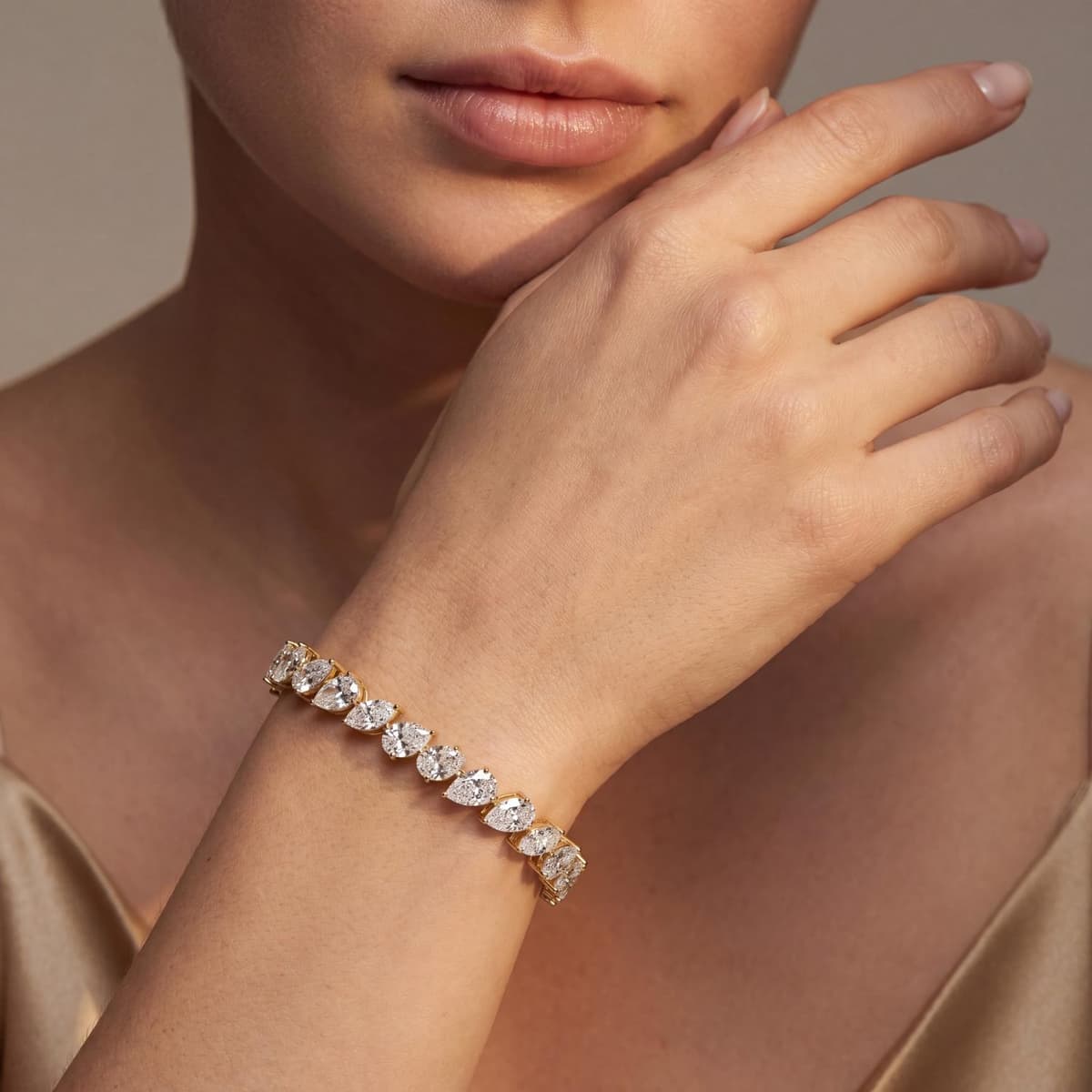 14K Yellow Gold Lab Grown Diamond BRACELET 13.78 ctw SJBR20607-13.63CT-7IN