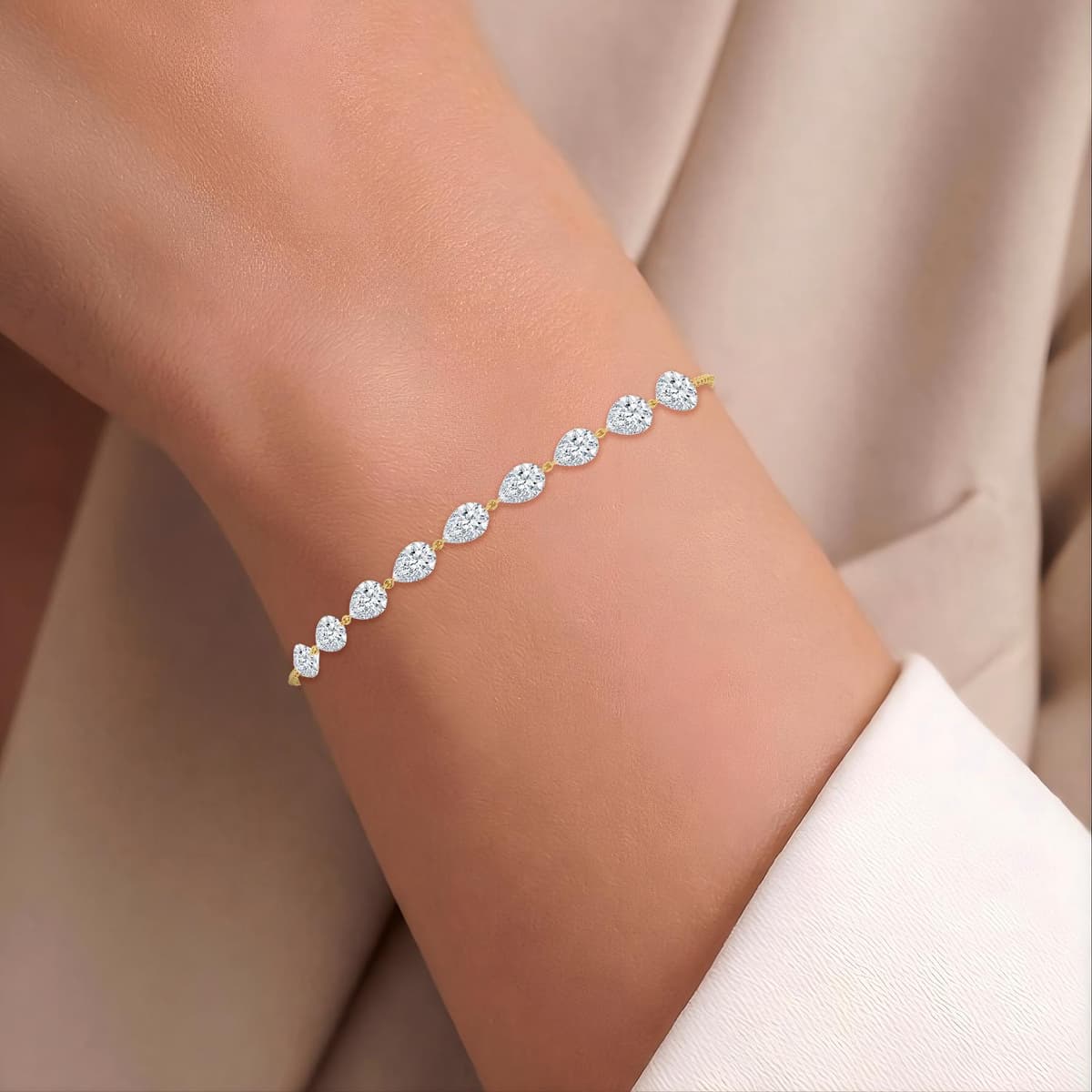 14K Yellow Gold Lab Grown Diamond BRACELET 3.38 ctw SJBR20627-3.38CT-7IN