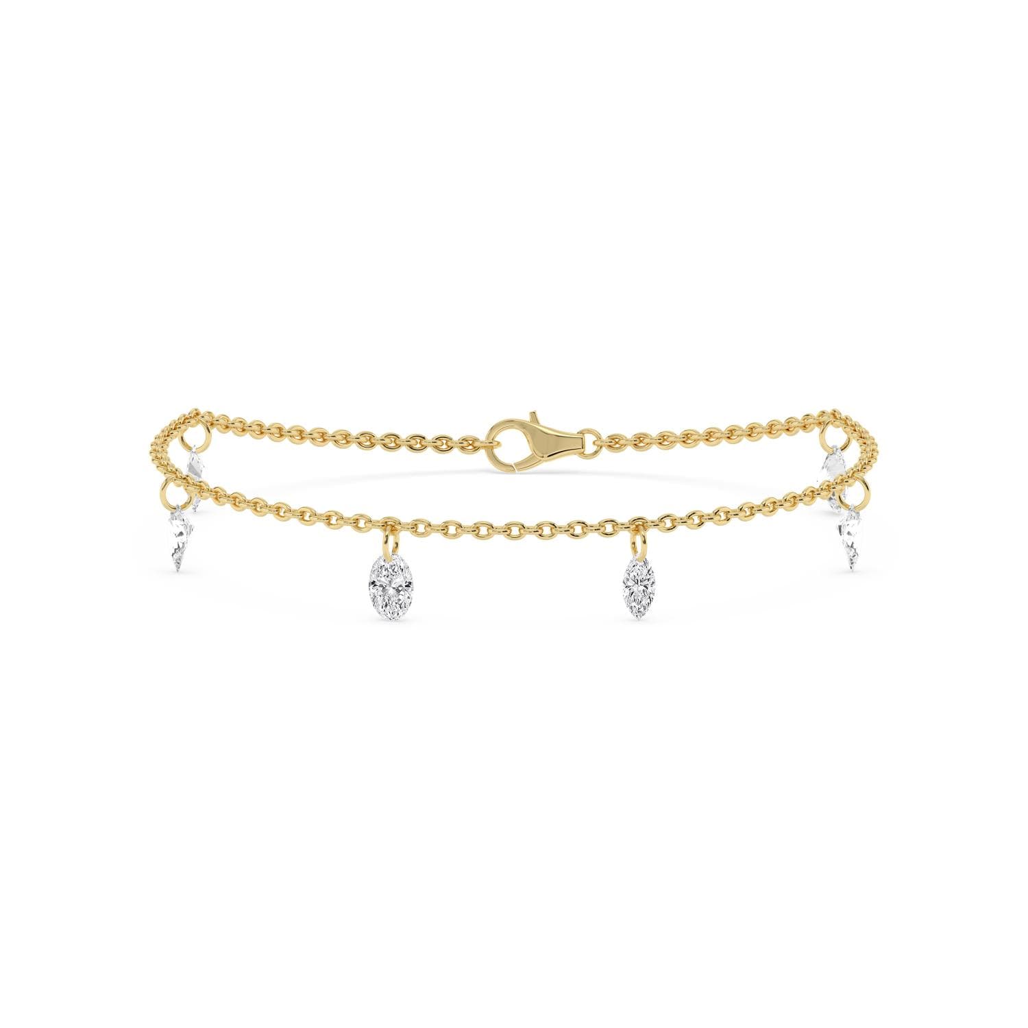 14K Yellow Gold Lab Grown Diamond BRACELET 1.41 ctw SJBR20628-1.38CT-7IN