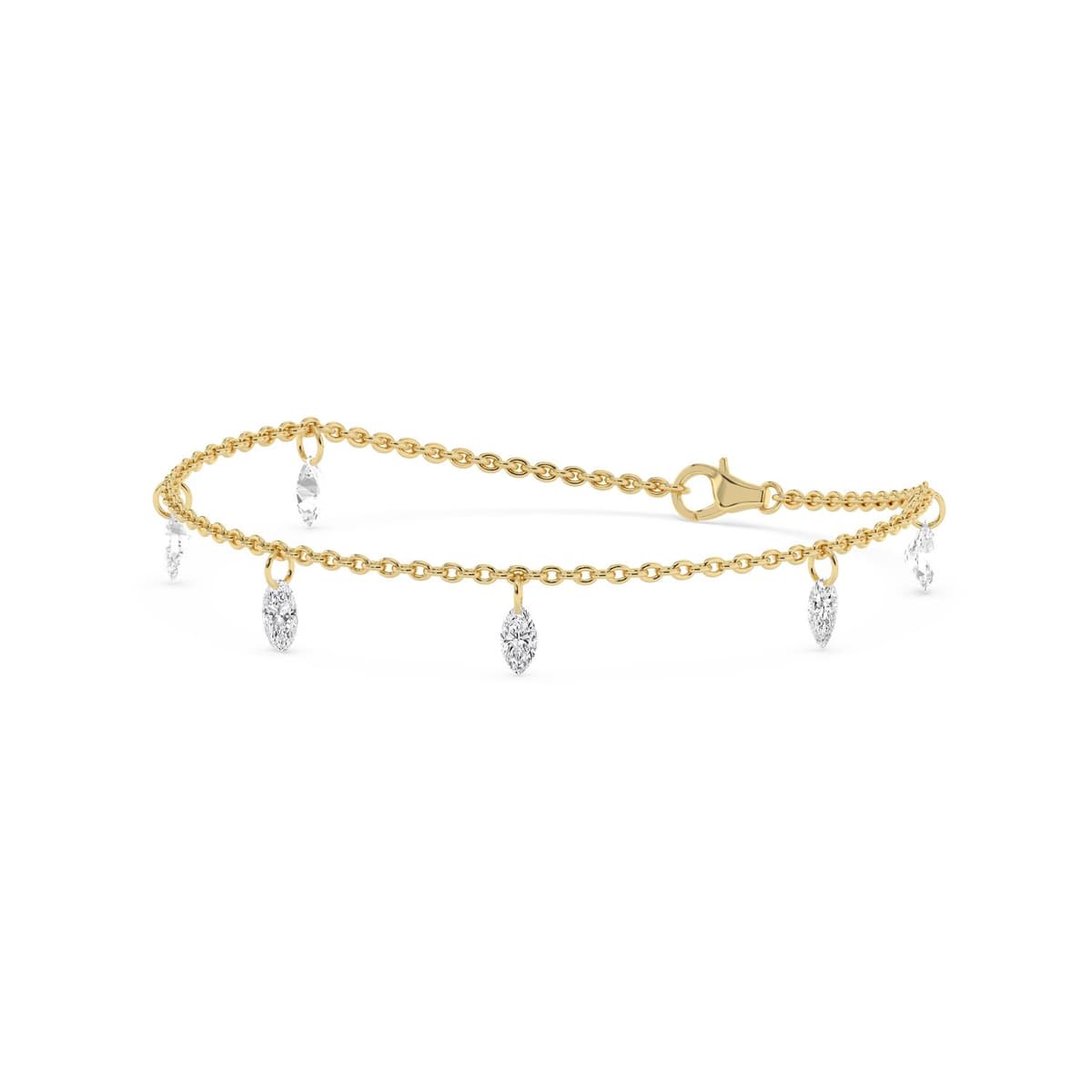 14K Yellow Gold Lab Grown Diamond BRACELET 1.41 ctw SJBR20628-1.38CT-7IN