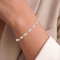 14K Yellow Gold Lab Grown Diamond BRACELET 7.72 ctw SJBR20630PEMQ-8.00CT-7IN