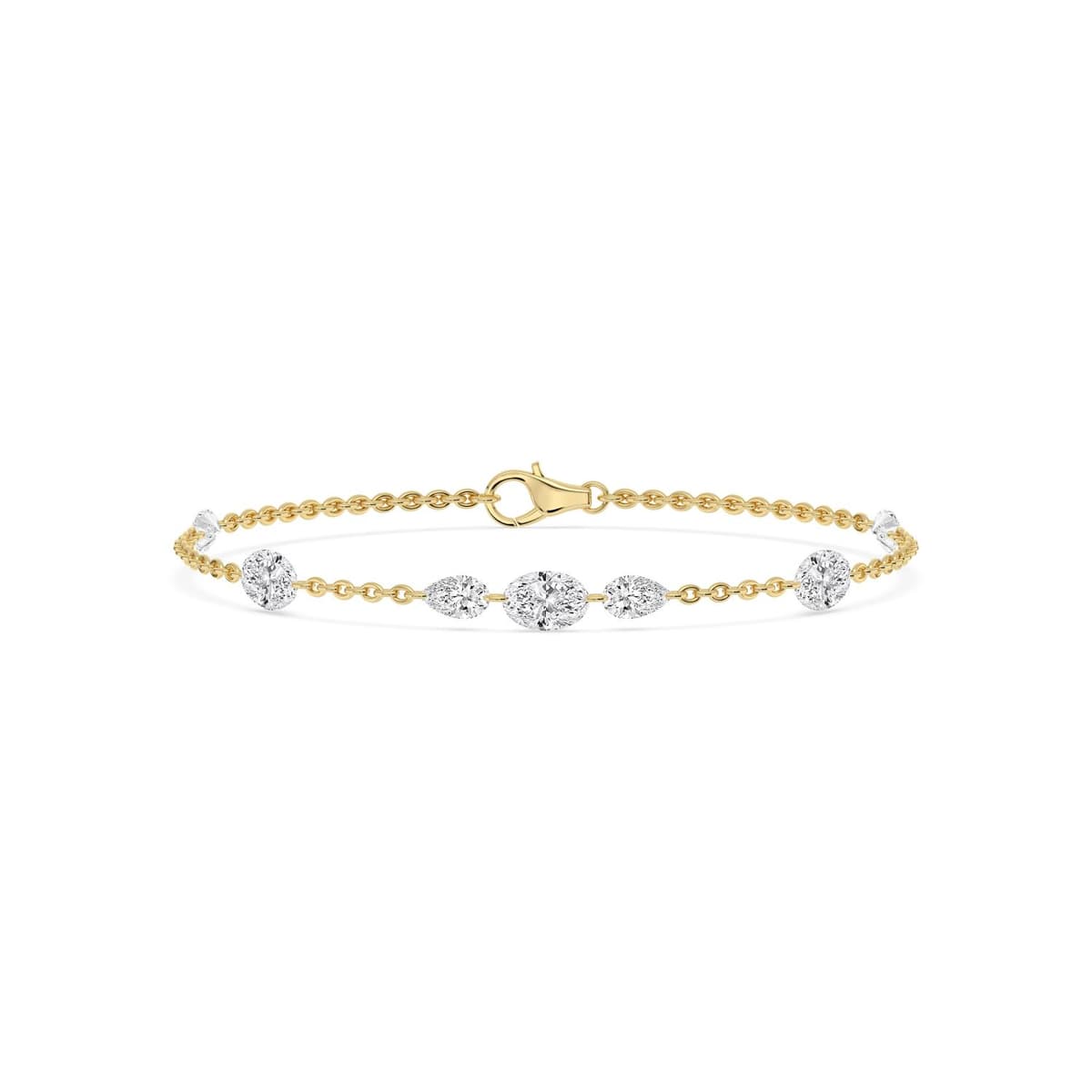 14K Yellow Gold Lab Grown Diamond BRACELET 2.42 ctw SJBR20631-2.50CT-7IN