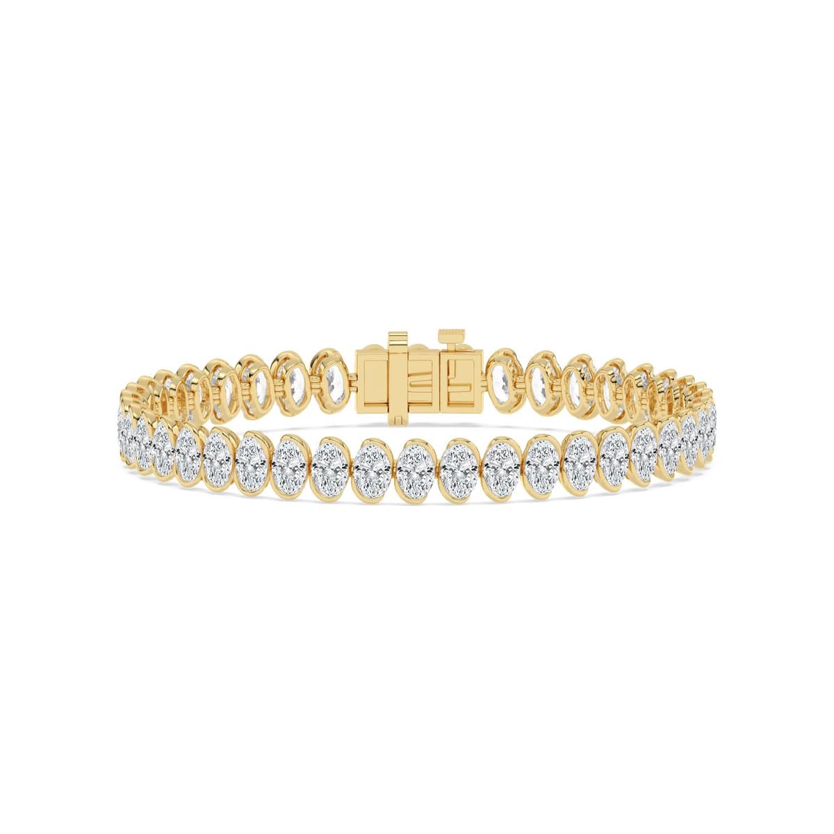 14K Yellow Gold Lab Grown Diamond BRACELET 13.85 ctw SJBR20633OV-0.32PT-7IN