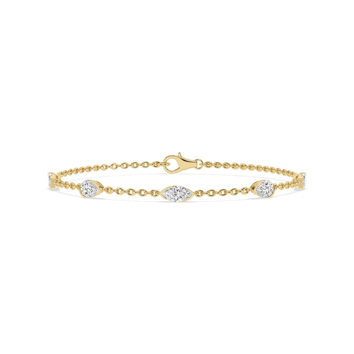 14K Yellow Gold Lab Grown Diamond BRACELET 1.81 ctw SJBR20649MQPE-1.83CT