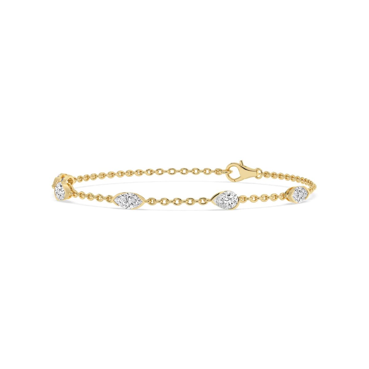 14K Yellow Gold Lab Grown Diamond BRACELET 1.81 ctw SJBR20649MQPE-1.83CT
