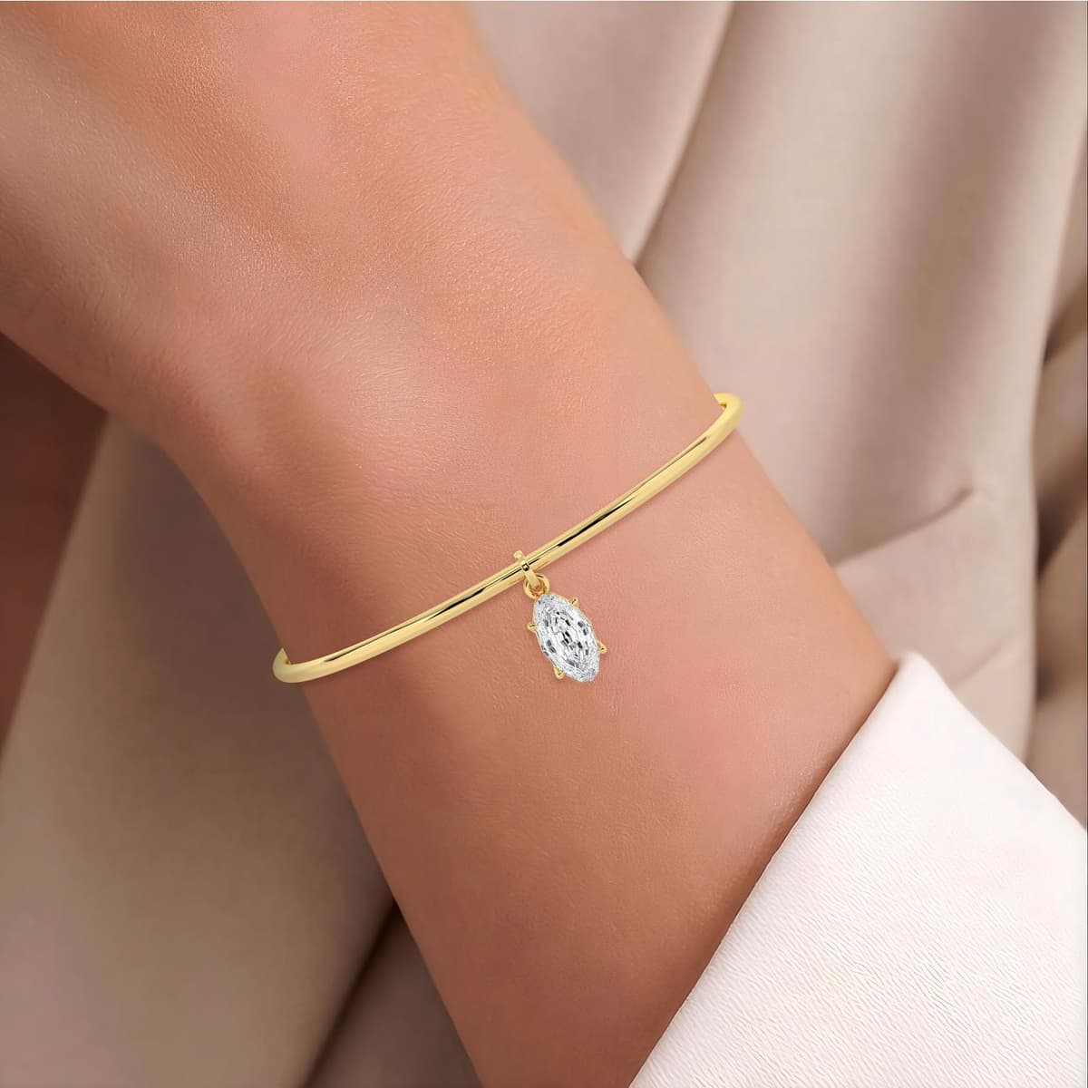 14K Yellow Gold Lab Grown Diamond BRACELET 1.50 ctw SJBR20682LSOV-1.50CT