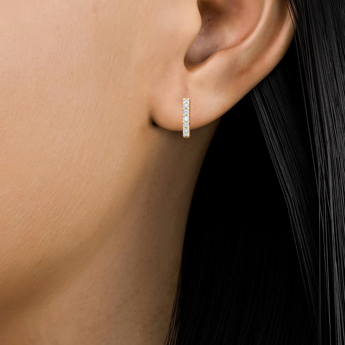 14K Yellow Gold Lab Grown Diamond EARRINGS 1.00 ctw SJE31883-1.00CT