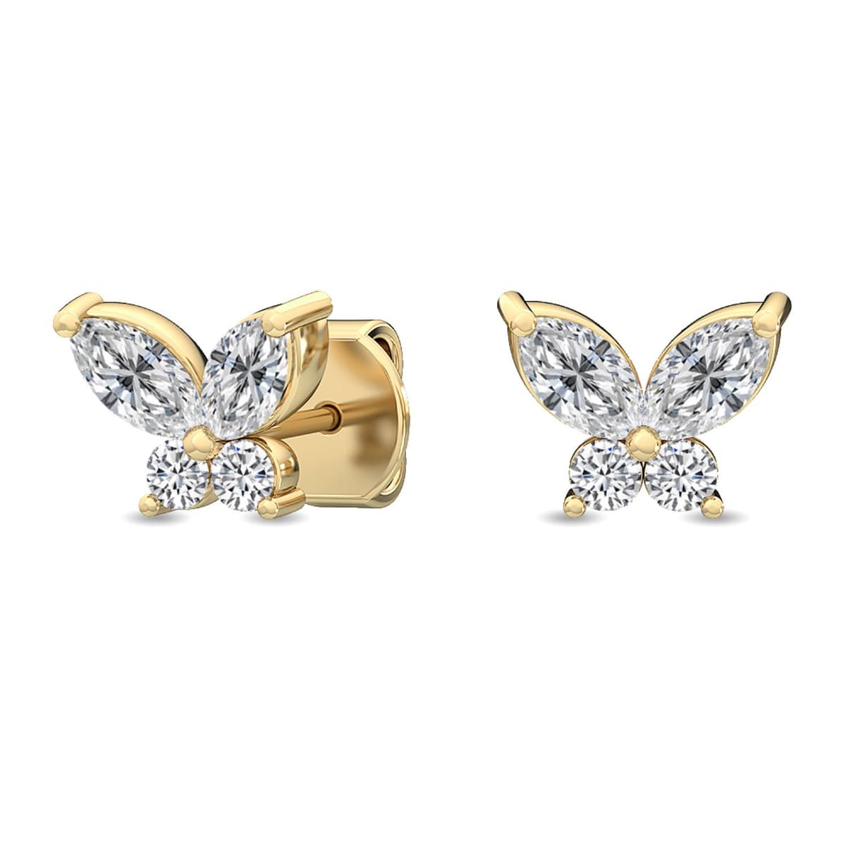 14K Yellow Gold Lab Grown Diamond EARRINGS 0.62 ctw SJE32050-0.50CT