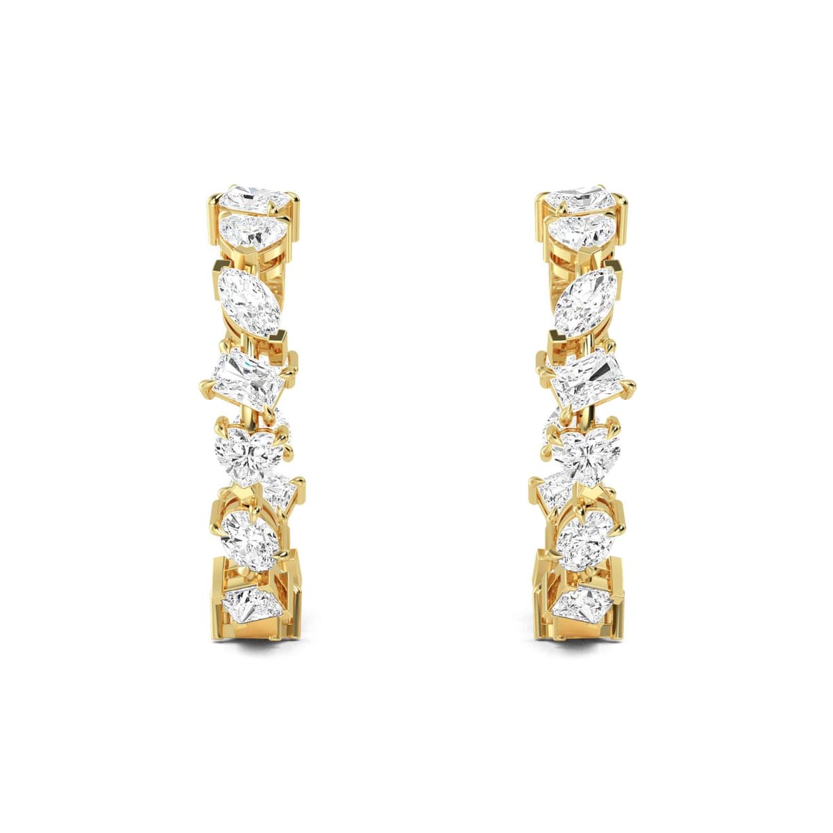 14K Yellow Gold Lab Grown Diamond EARRINGS 6.36 ctw SJE32204MS-6.50CT