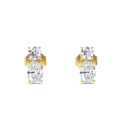 14K Yellow Gold Lab Grown Diamond EARRINGS 1.55 ctw SJE32356RDOV-1.50CT
