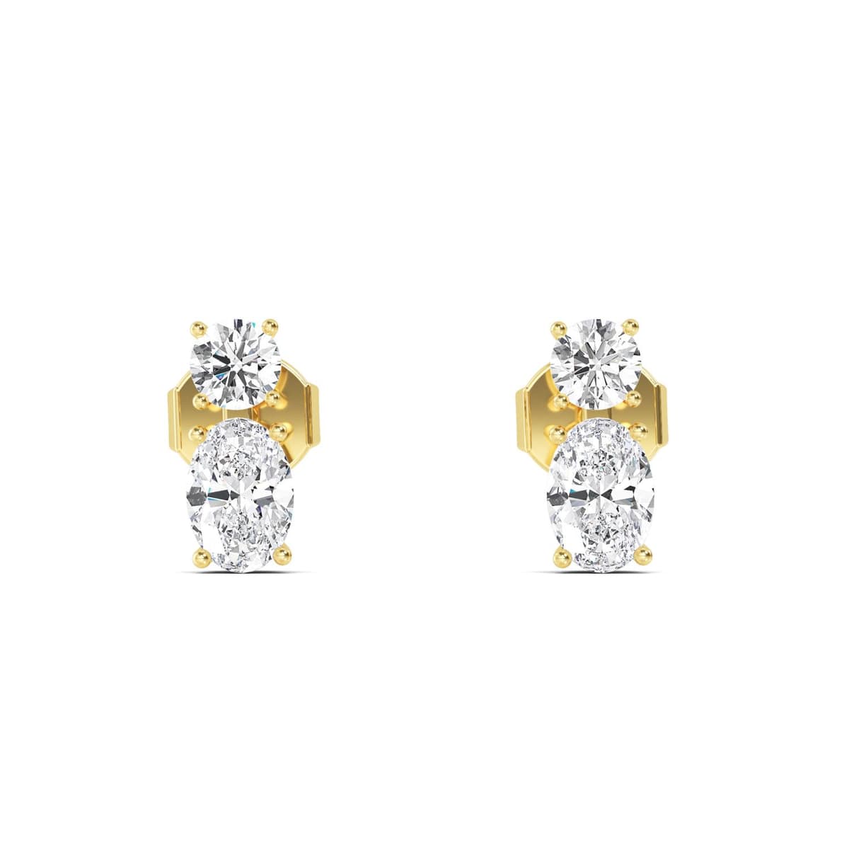 14K Yellow Gold Lab Grown Diamond EARRINGS 1.55 ctw SJE32356RDOV-1.50CT