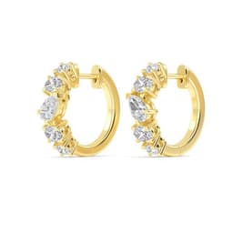 14K Yellow Gold Lab Grown Diamond EARRINGS 1.35 ctw SJE32772-1.25CT