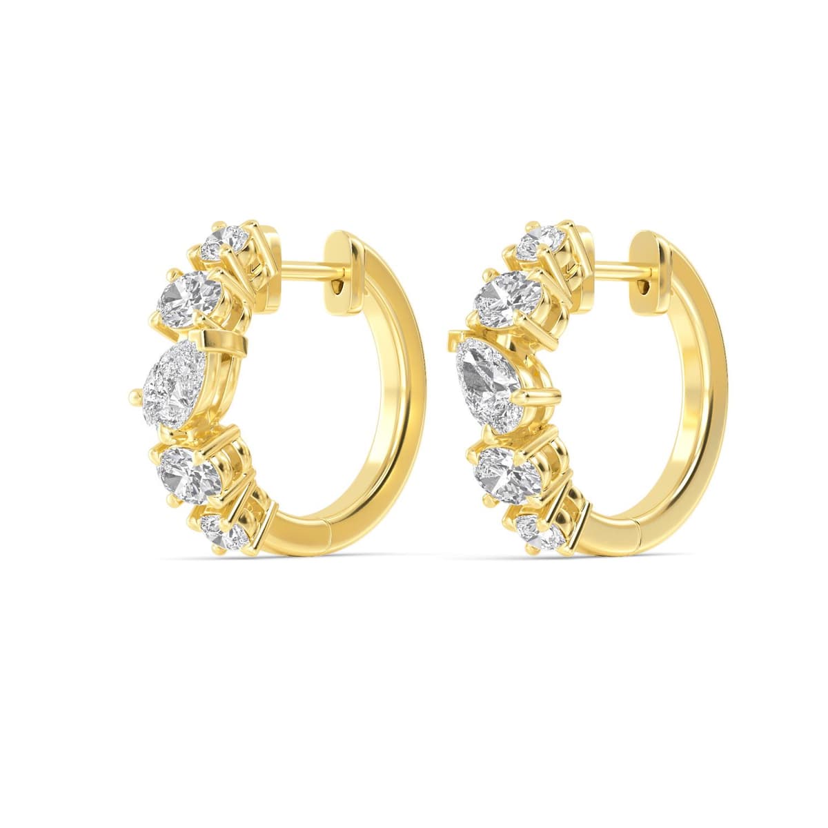 14K Yellow Gold Lab Grown Diamond EARRINGS 1.35 ctw SJE32772-1.25CT
