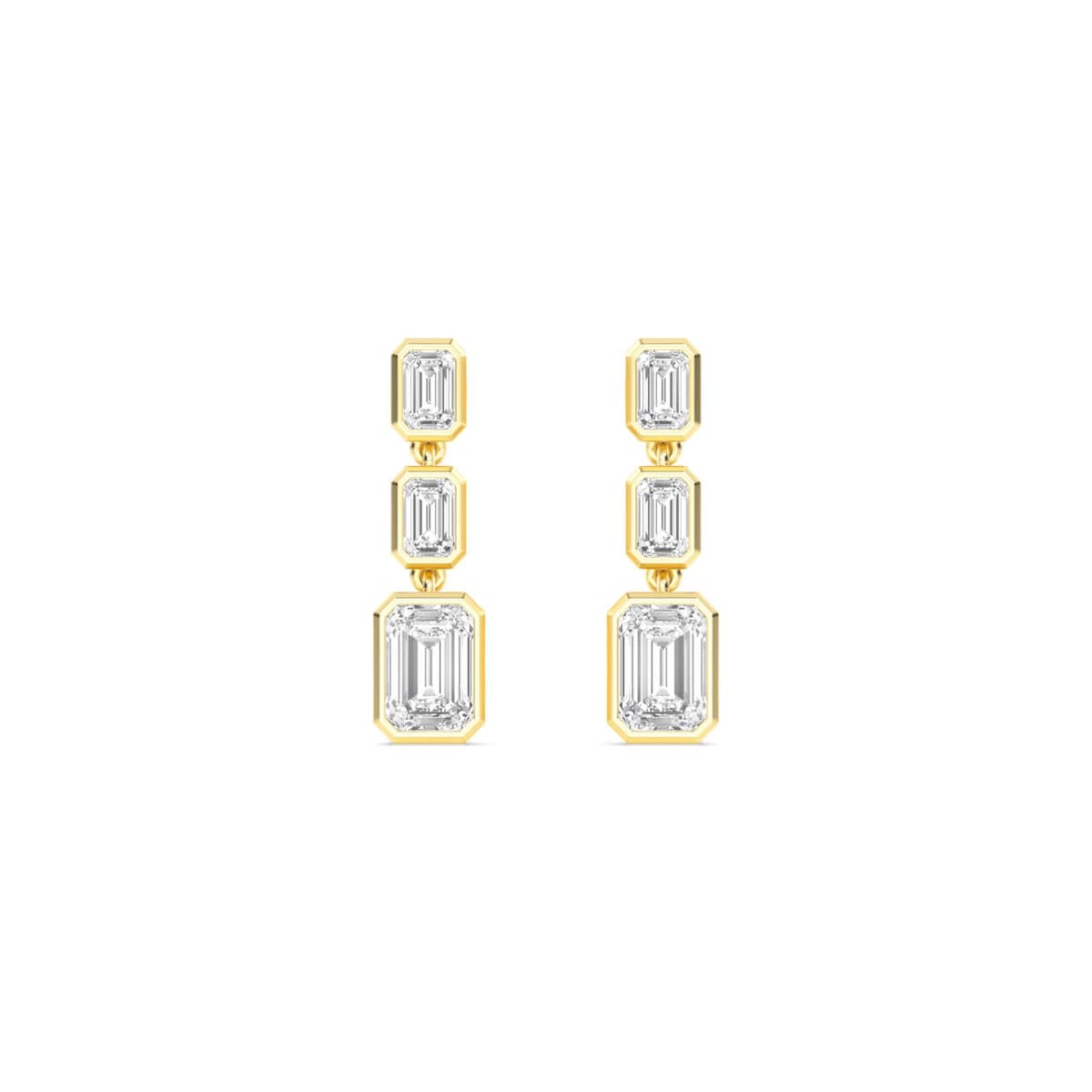 14K Yellow Gold Lab Grown Diamond EARRINGS 4.10 ctw SJE33245EM-4.00CT