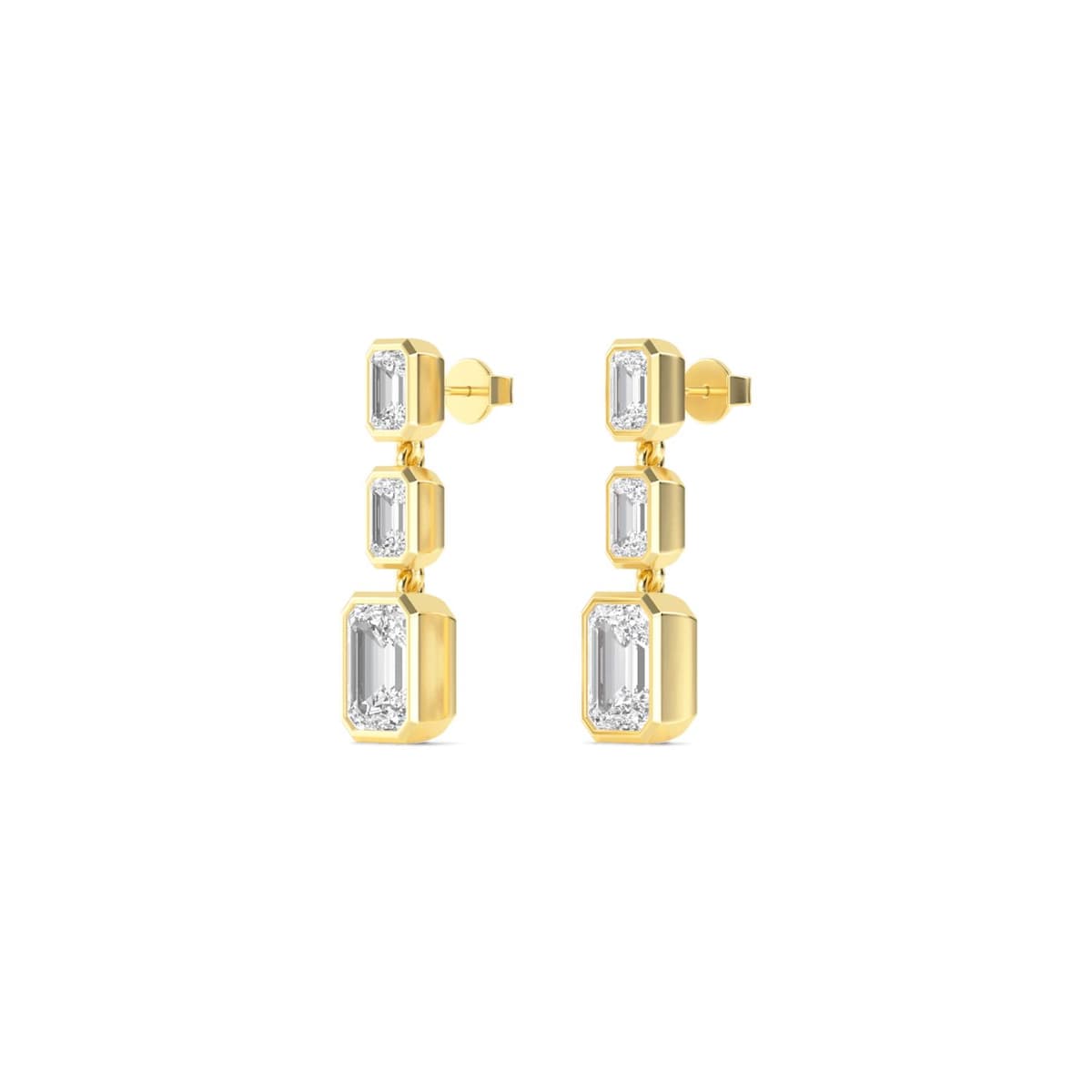 14K Yellow Gold Lab Grown Diamond EARRINGS 4.10 ctw SJE33245EM-4.00CT