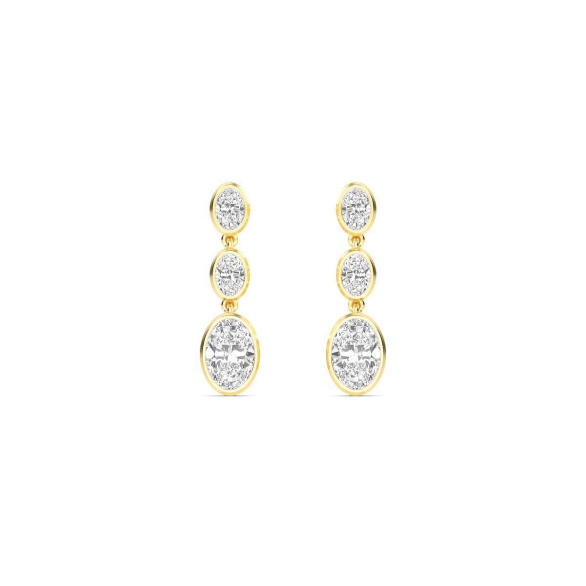 14K Yellow Gold Lab Grown Diamond EARRINGS 3.03 ctw SJE33245OV-3.00CT