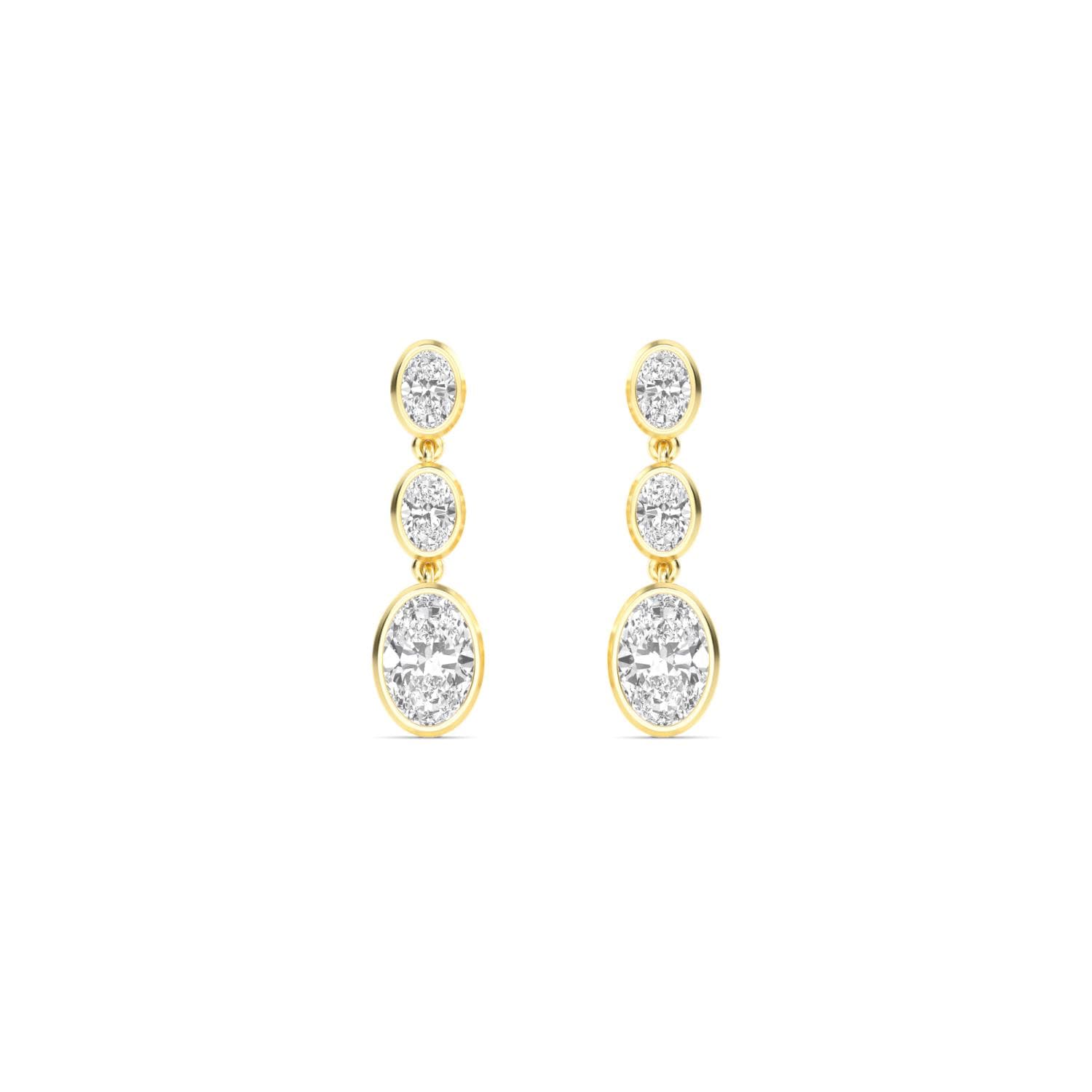 14K Yellow Gold Lab Grown Diamond EARRINGS 3.03 ctw SJE33245OV-3.00CT