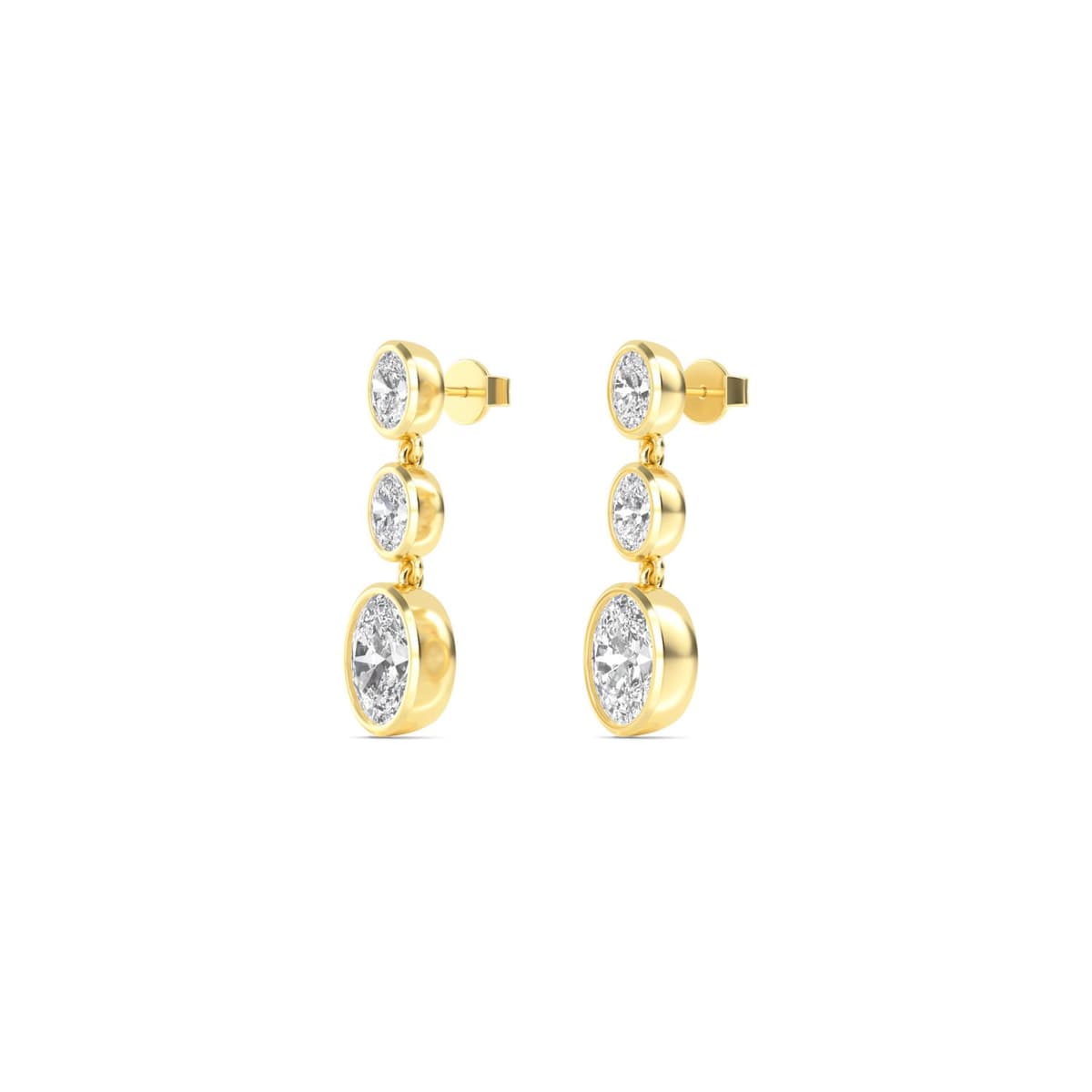 14K Yellow Gold Lab Grown Diamond EARRINGS 3.03 ctw SJE33245OV-3.00CT