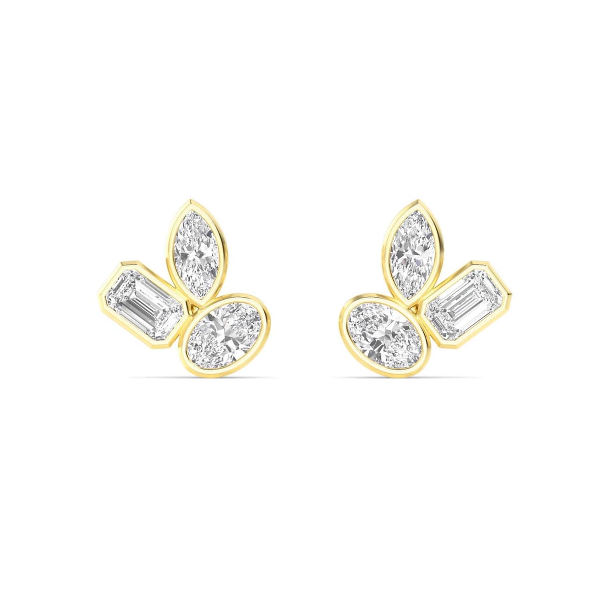 14K Yellow Gold Lab Grown Diamond EARRINGS 2.06 ctw SJE33276MS-2.00CT