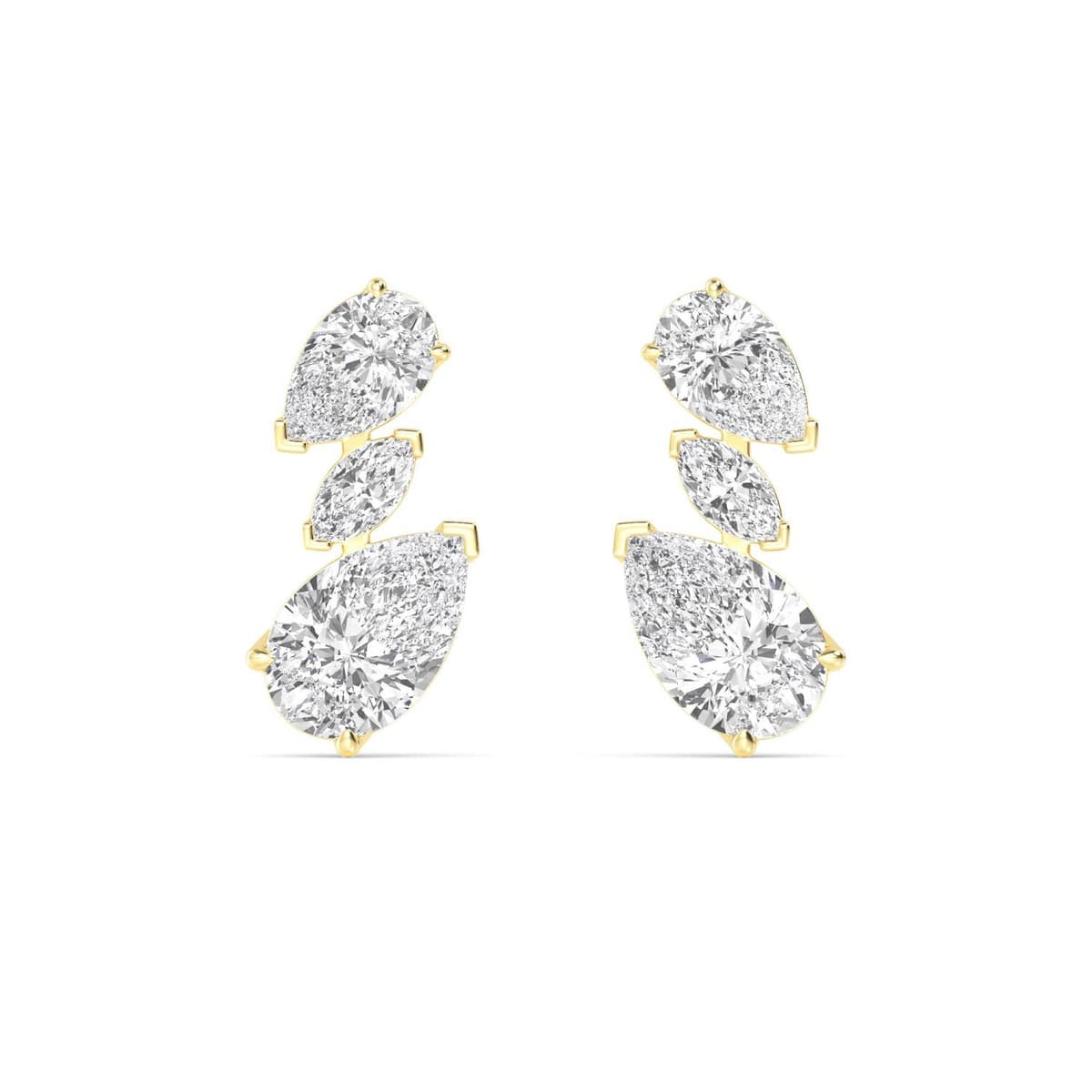 14K Yellow Gold Lab Grown Diamond EARRINGS 5.34 ctw SJE33330-5.25CT