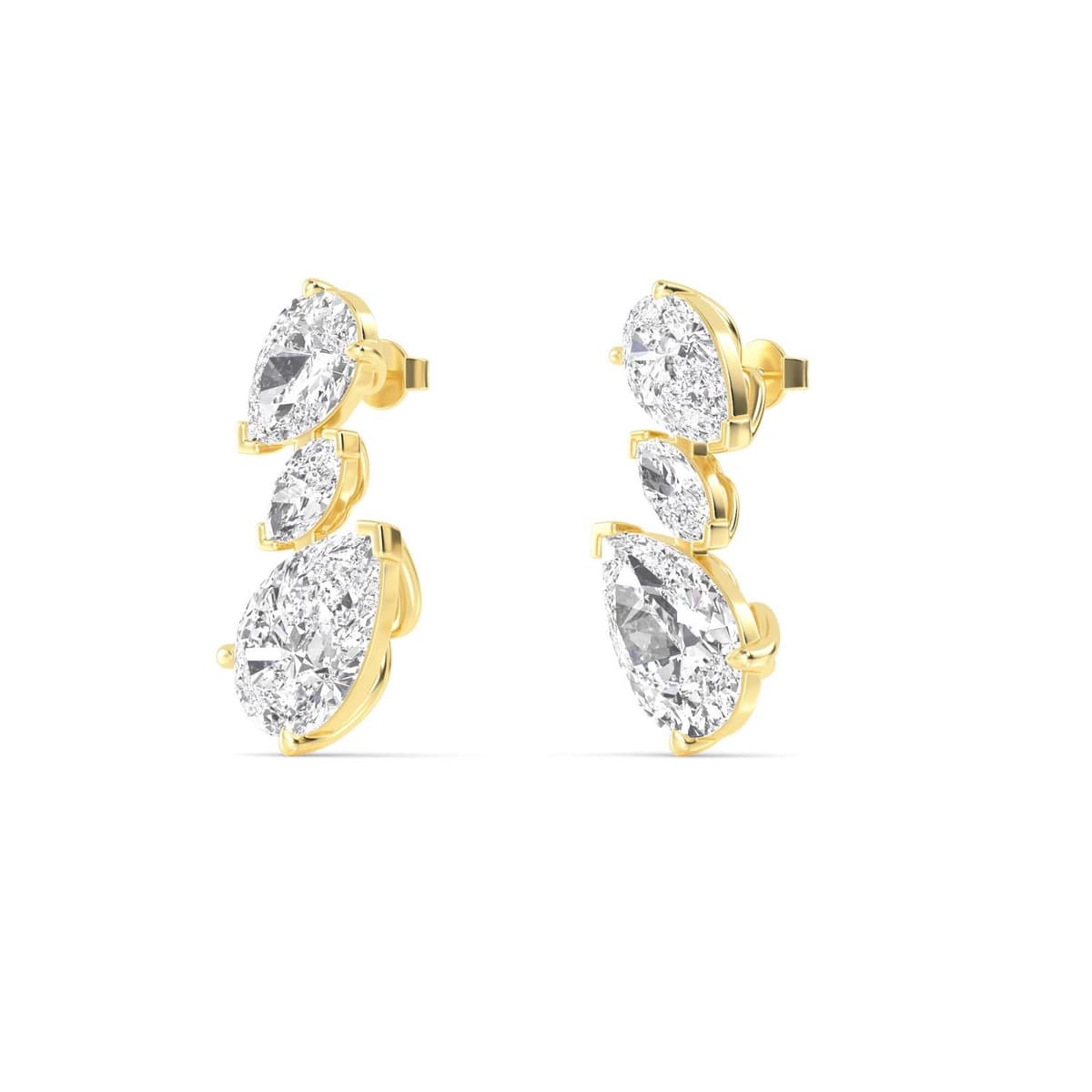 14K Yellow Gold Lab Grown Diamond EARRINGS 5.34 ctw SJE33330-5.25CT
