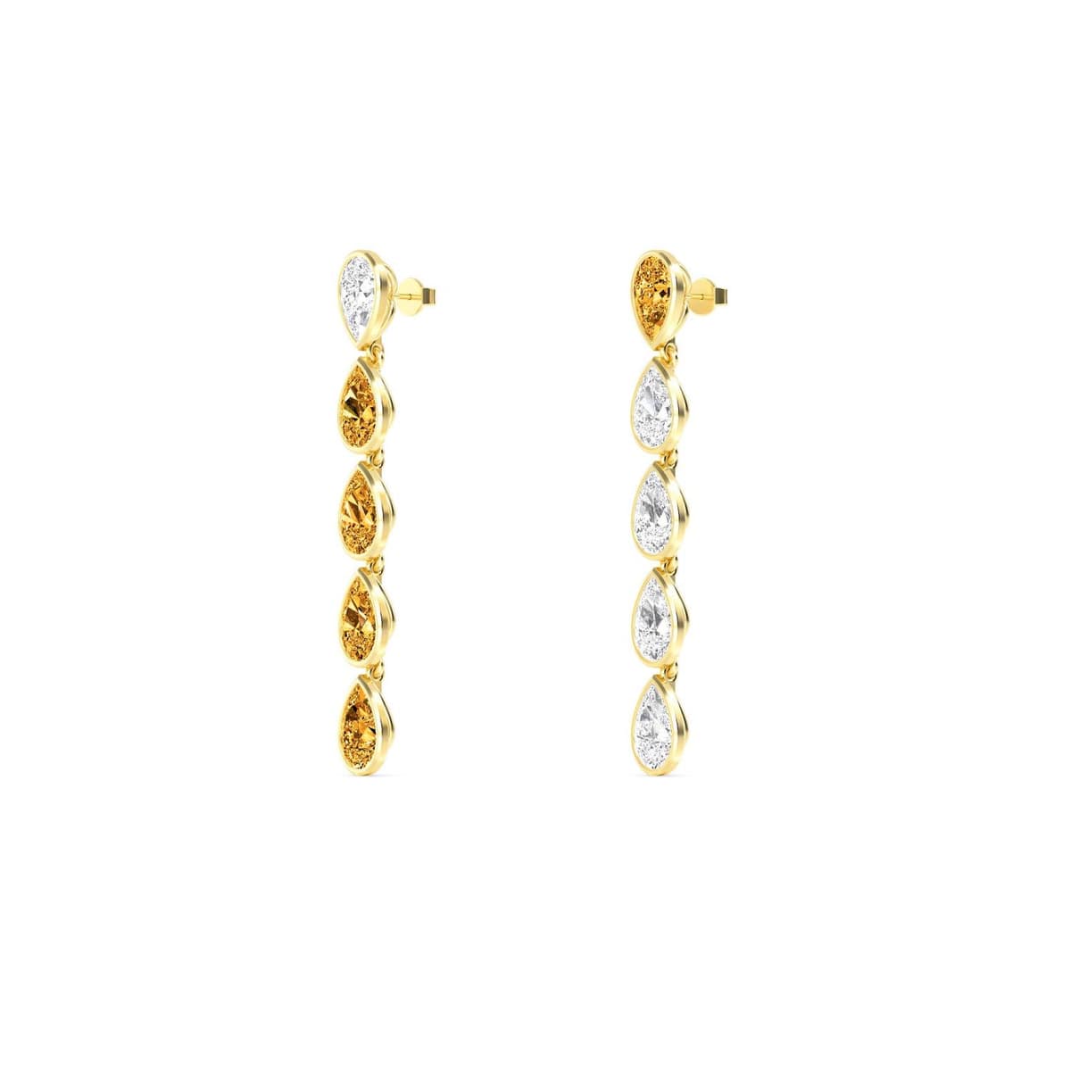 14K Yellow Gold Lab Grown Diamond EARRINGS 6.61 ctw SJE33331-6.50CT