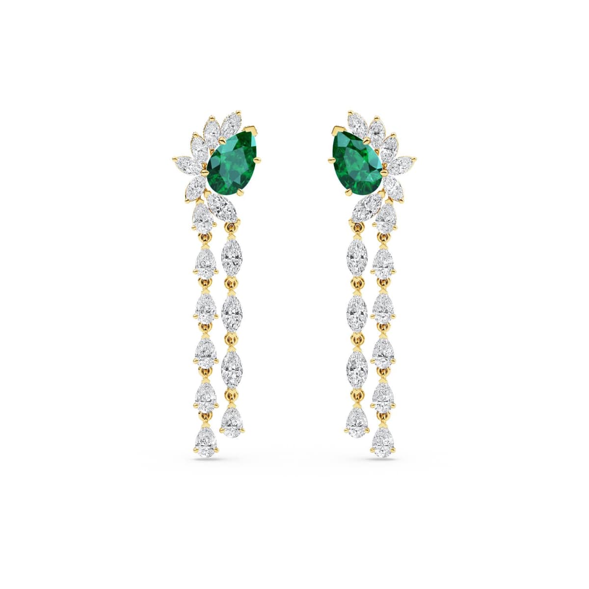 14K Yellow Gold Lab Grown Diamond EARRINGS 5.32 ctw SJE33389-3.00CT