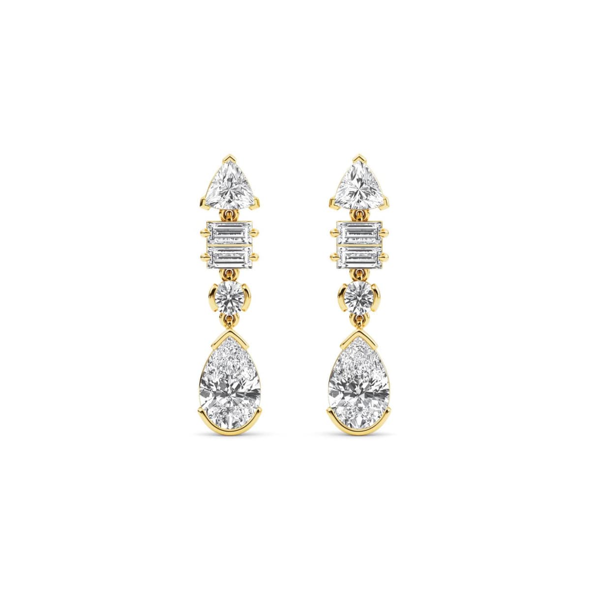 14K Yellow Gold Lab Grown Diamond EARRINGS 3.32 ctw SJE33399-3.25CT
