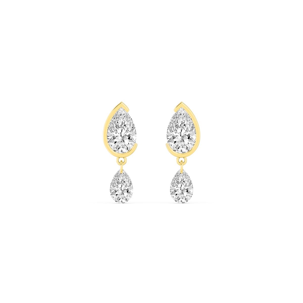 14K Yellow Gold Lab Grown Diamond EARRINGS 2.95 ctw SJE33456PE-2.00CT