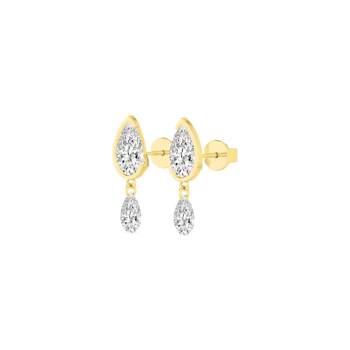 14K Yellow Gold Lab Grown Diamond EARRINGS 2.95 ctw SJE33456PE-2.00CT