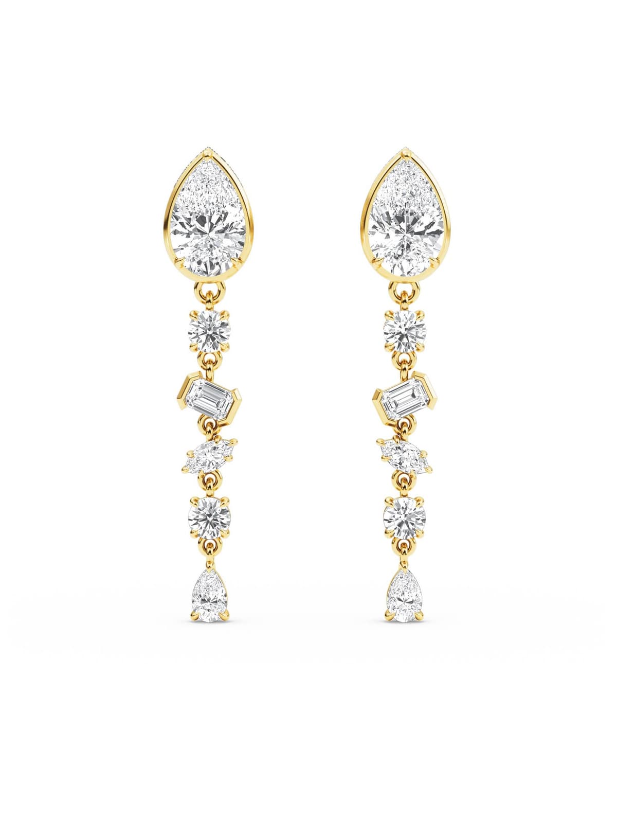 14K Yellow Gold Lab Grown Diamond Earrings 3.08 ctw SJE33474-3.00CT