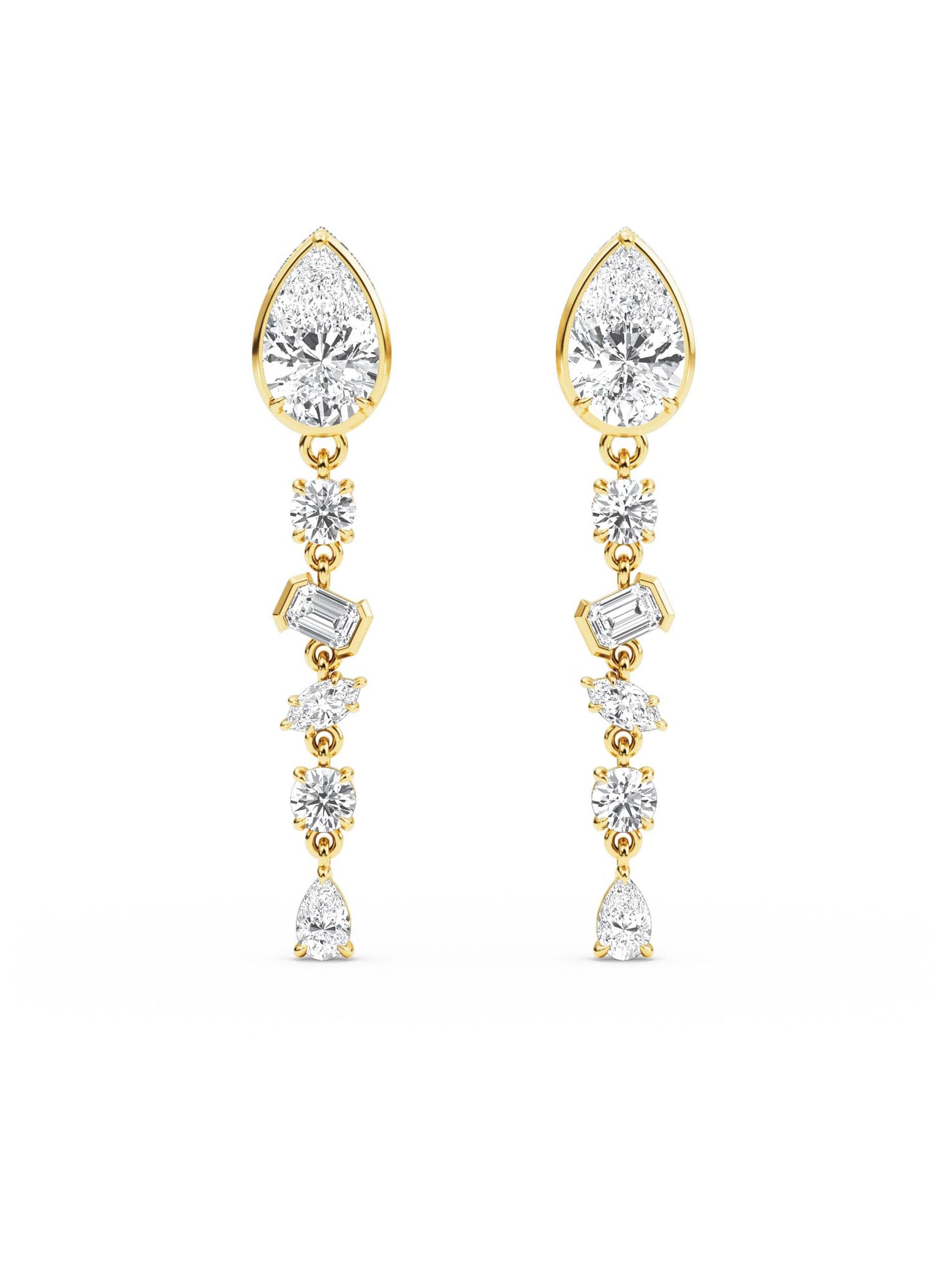 14K Yellow Gold Lab Grown Diamond Earrings 3.08 ctw SJE33474-3.00CT