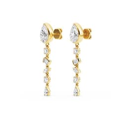14K Yellow Gold Lab Grown Diamond Earrings 3.08 ctw SJE33474-3.00CT
