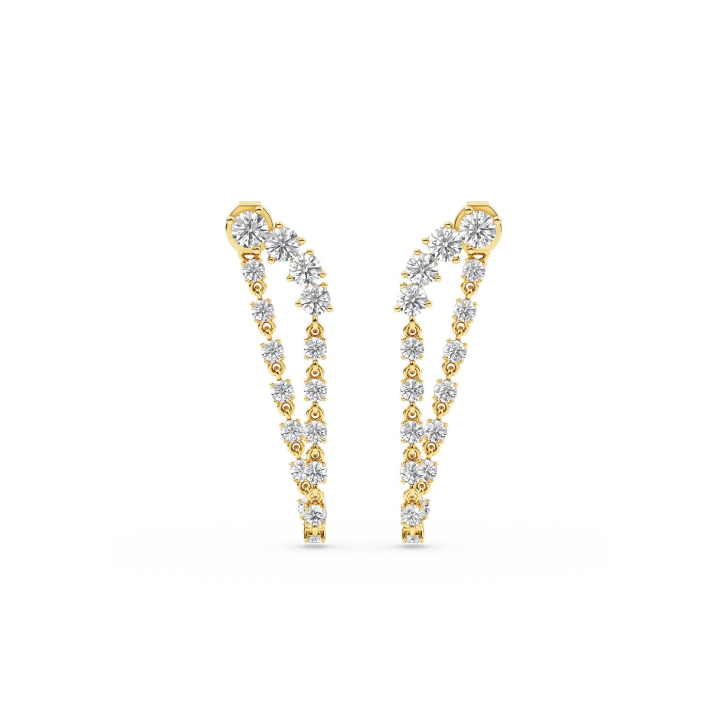 14K Yellow Gold Lab Grown Diamond EARRINGS 2.34 ctw SJE33476-2.25CT